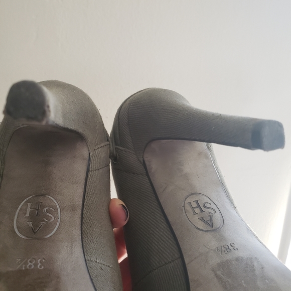 ASH Italia Canvas Peep Toe Pumps Taupe Size 38.5 - Picture 6 of 7